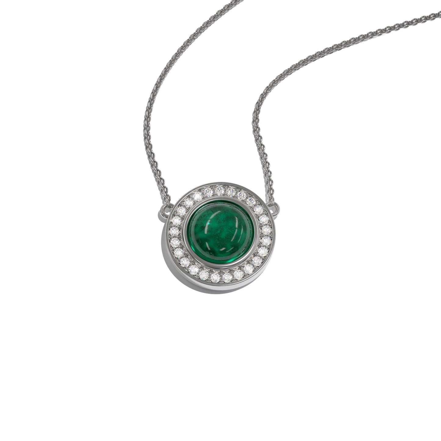 Necklace SATELLITE emerald