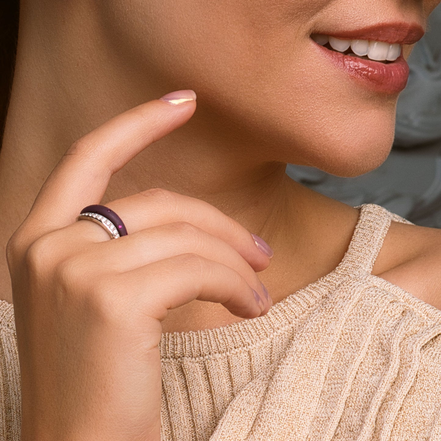 Titanium Ring LOS ANGELES purple