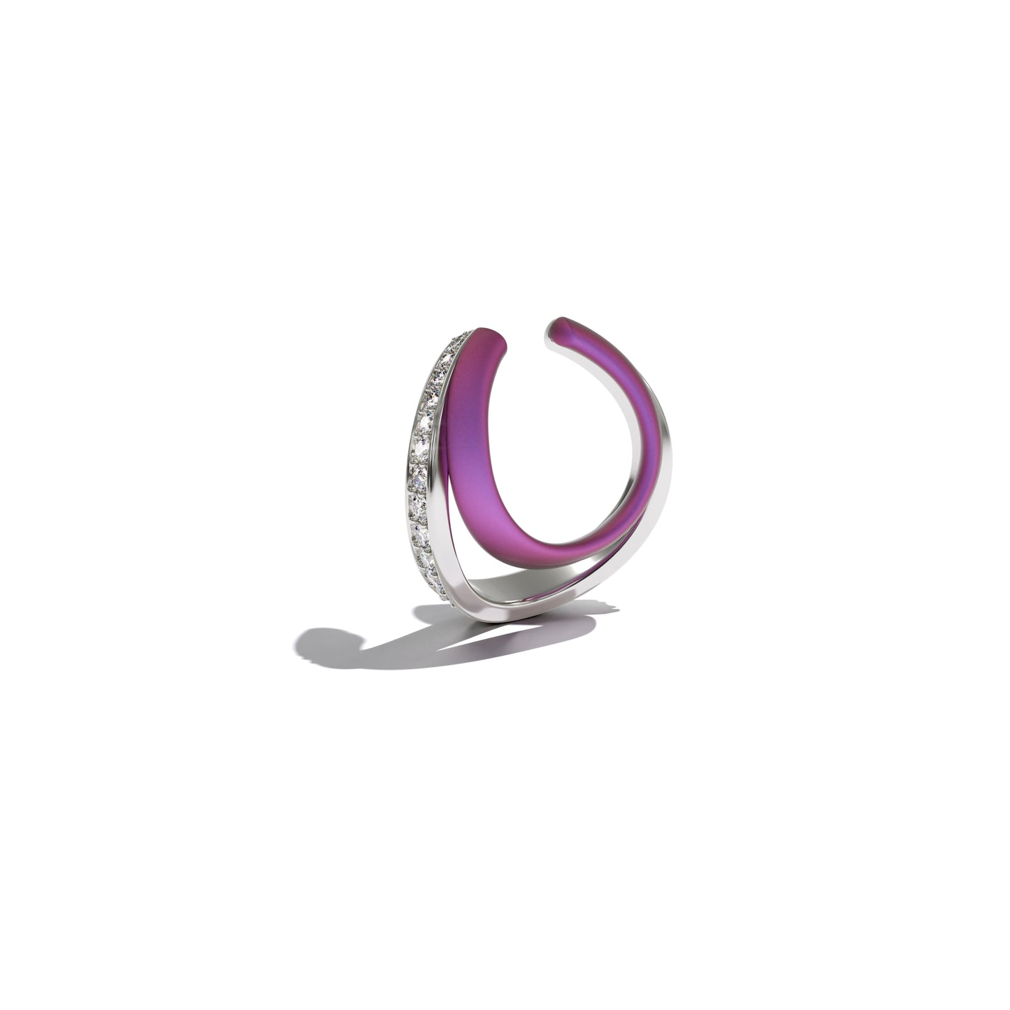Ear cuff LOS ANGELES smooth purple titanium
