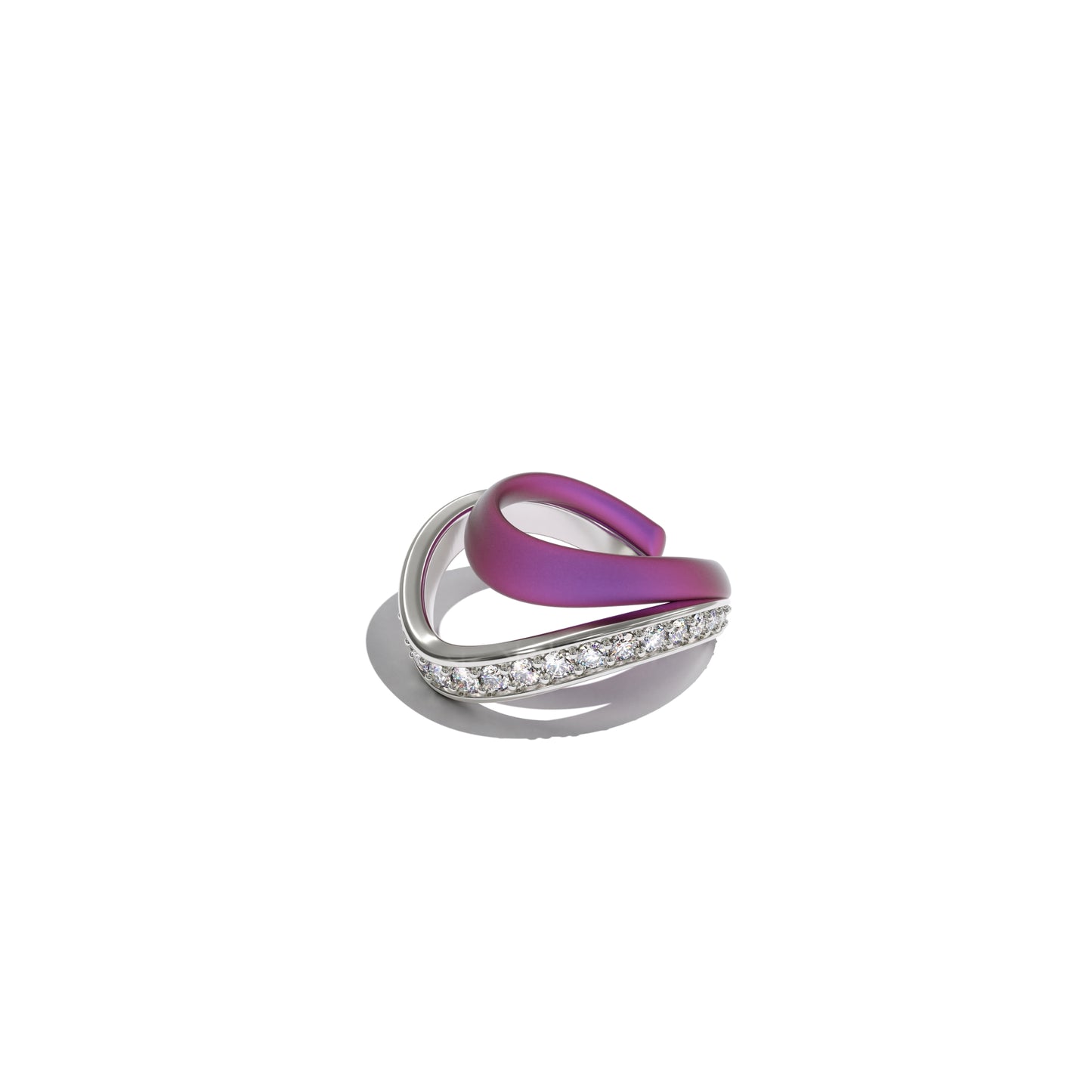 Ear cuff LOS ANGELES smooth purple titanium