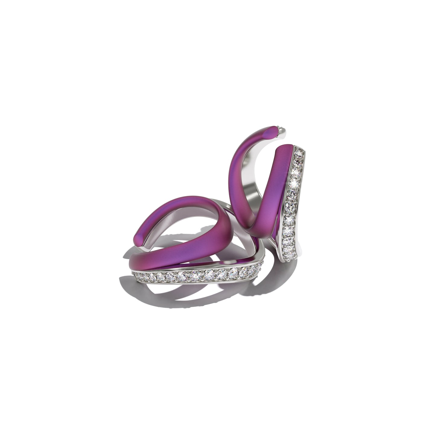 Ear cuff LOS ANGELES smooth purple titanium