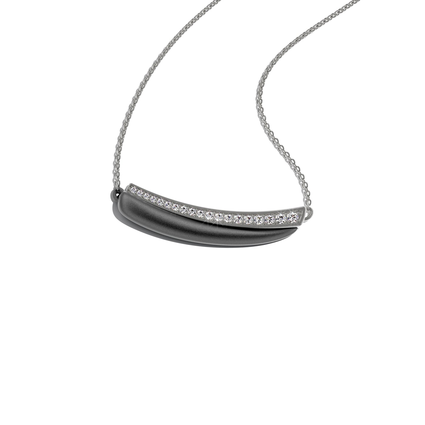 Necklace LOS ANGELES smooth line gray titanium