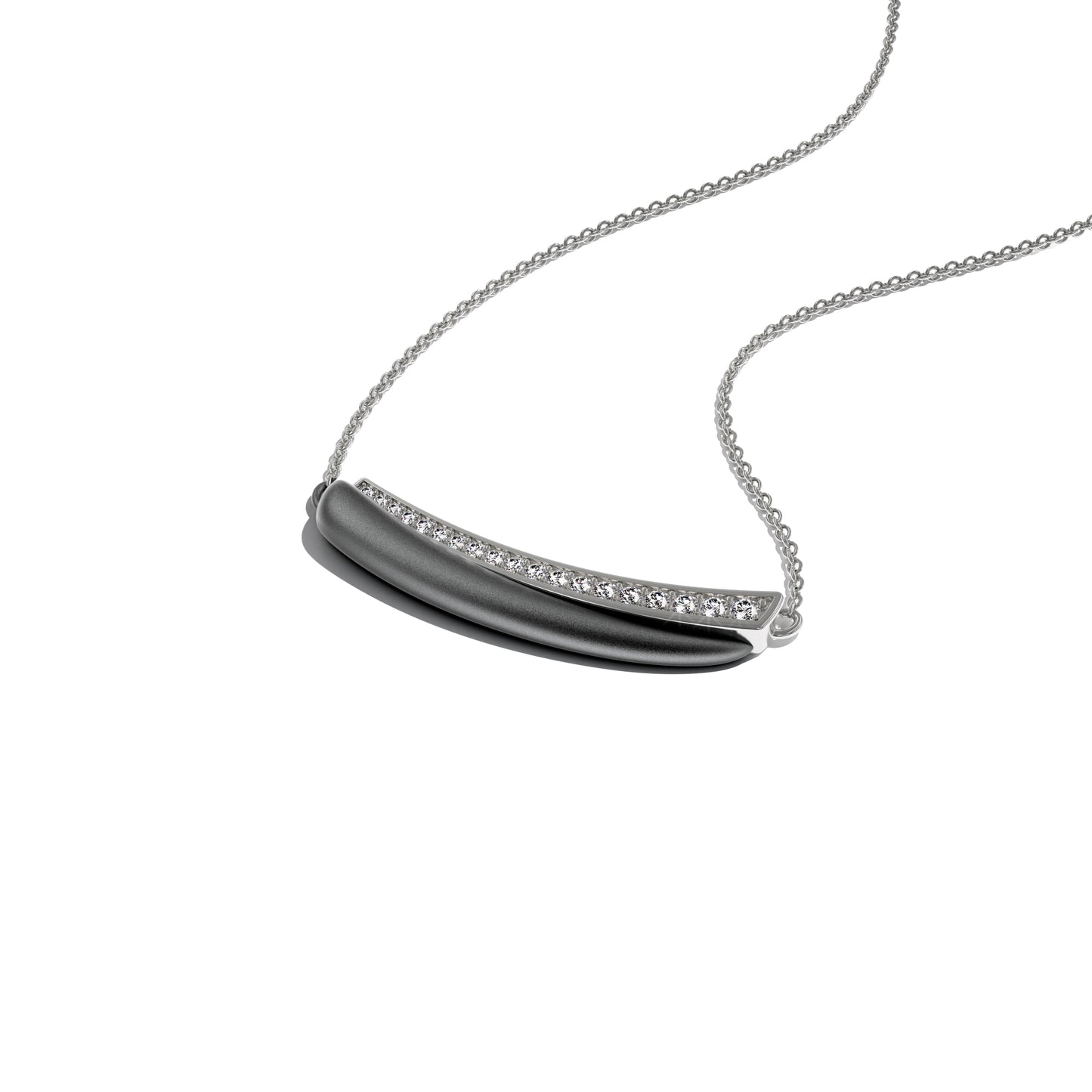 Necklace LOS ANGELES smooth line gray titanium