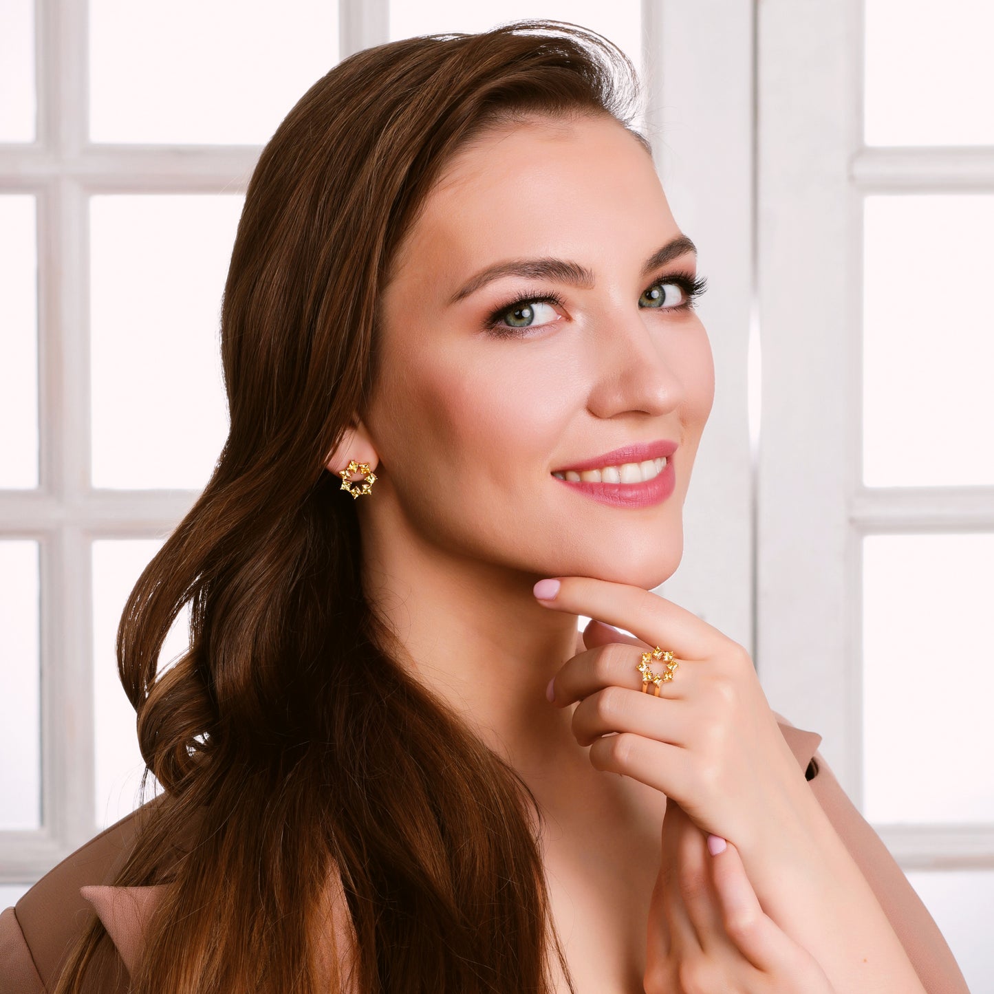 Earrings SIDERA yellow sapphire