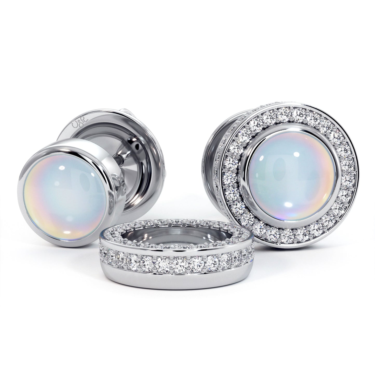 Earrings SATELLITE moonstone