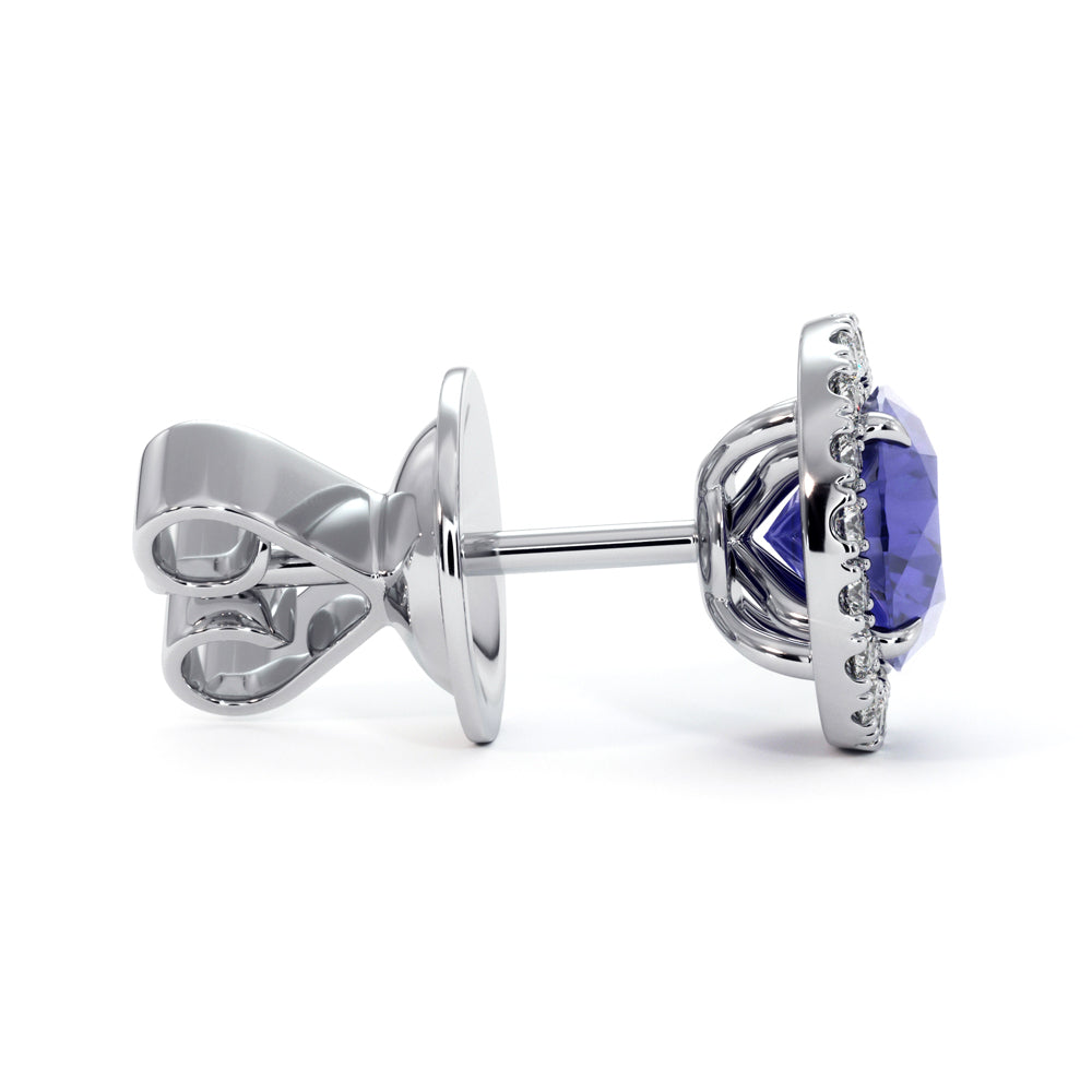 Earring studs TRANSFORMERS tanzanite