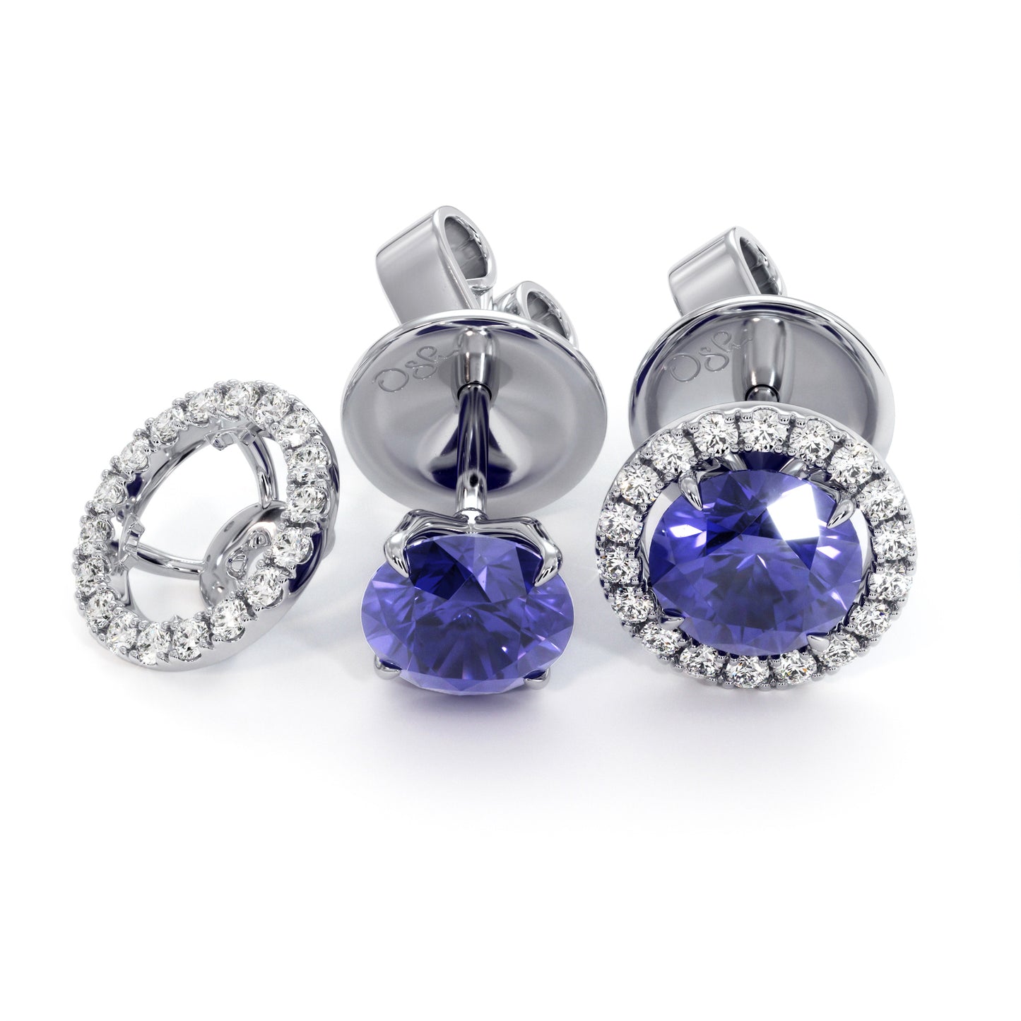 Earring studs TRANSFORMERS tanzanite