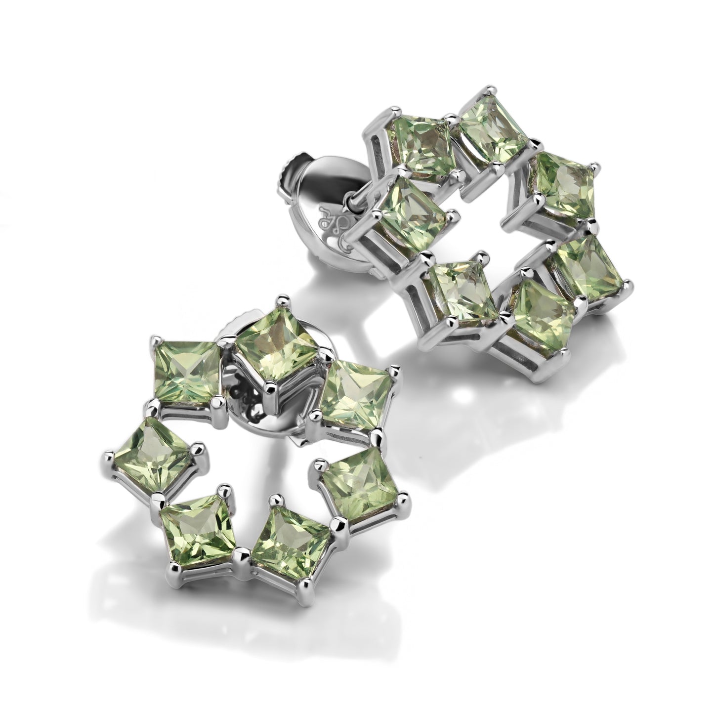 Earrings SIDERA green sapphire
