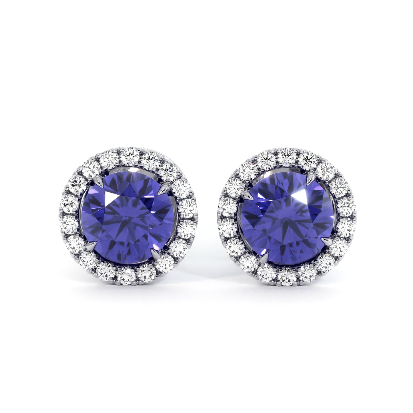 Earring studs TRANSFORMERS tanzanite