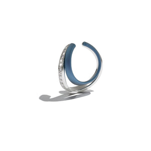 Ear cuff LOS ANGELES smooth blue titanium