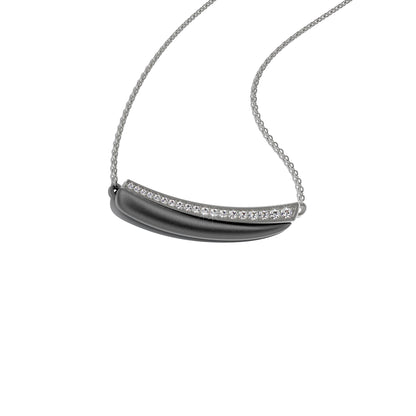 Necklace LOS ANGELES smooth line grey titanium