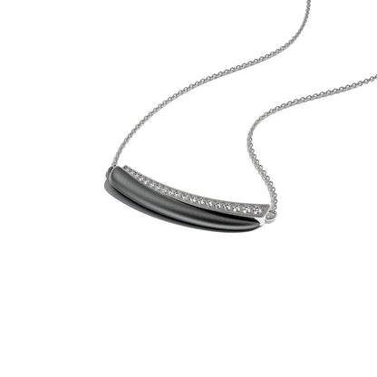 Necklace LOS ANGELES smooth line grey titanium