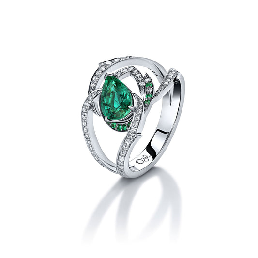 Ring EMERALD TULIP