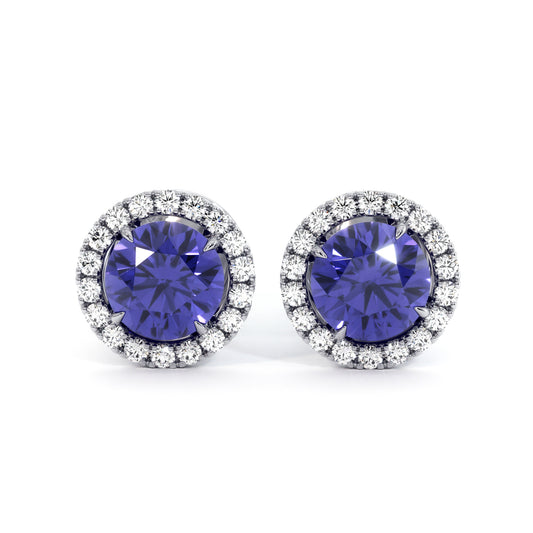 Earring studs TRANSFORMERS tanzanite